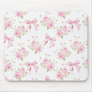Tapis de souris à nœud d'hortensia rose
