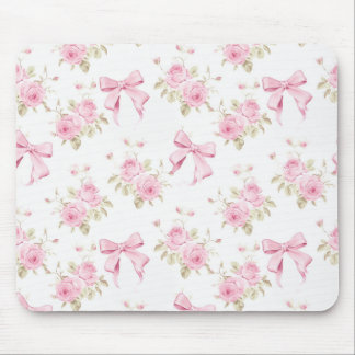 Tapis de souris à nœud d'hortensia rose