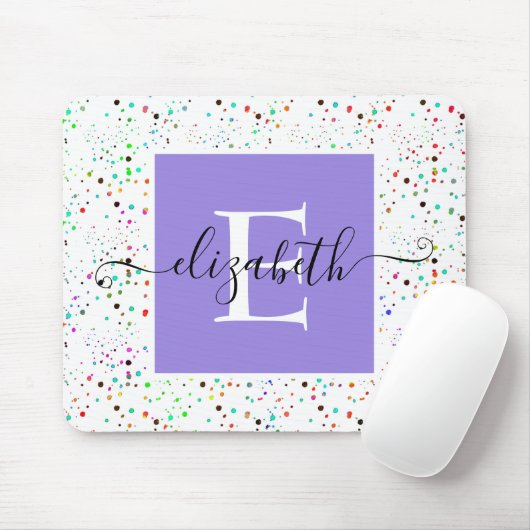 Tapis de souris à points colorés (Avec souris)