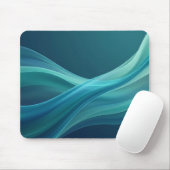 Tapis de souris à ruban fluide sarcelle aqua (Avec souris)