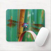 Tapis De Souris A teal Eyed Dragonfly with cattails (Avec souris)