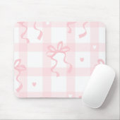 Tapis de souris à thème Coquette rose et blanc (Avec souris)