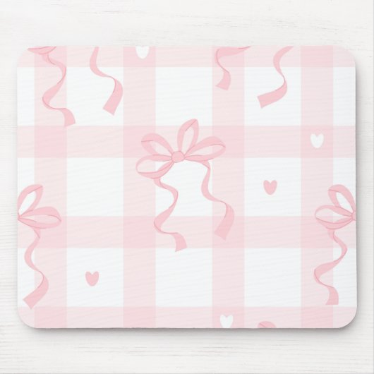 Tapis de souris à thème Coquette rose et blanc (Devant)