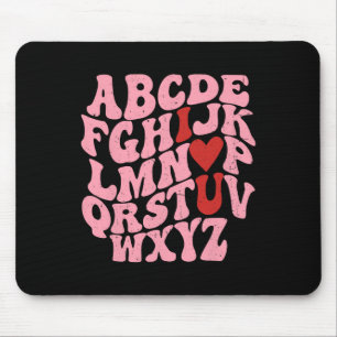 Tapis De Souris Abc Alphabet I Love You English Enseignant Valenti