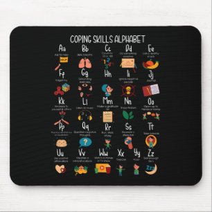 Tapis De Souris Abc Compétences d'adaptation Alphabet Autosoins Sa