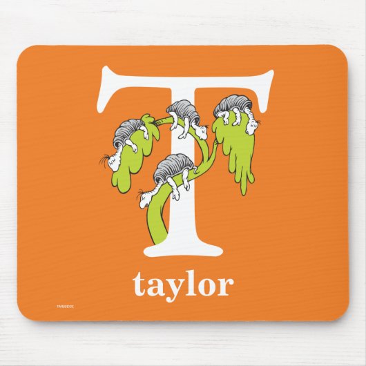 Tapis De Souris ABC du Dr Seuss : Lettre T - Blanc | Ajouter Votre (Devant)