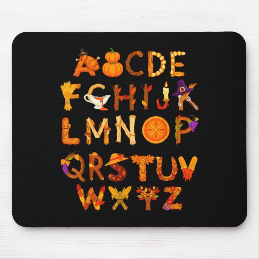 Tapis De Souris Abcs Learning Kindergarten Teacher Thanksgiving Al (Devant)