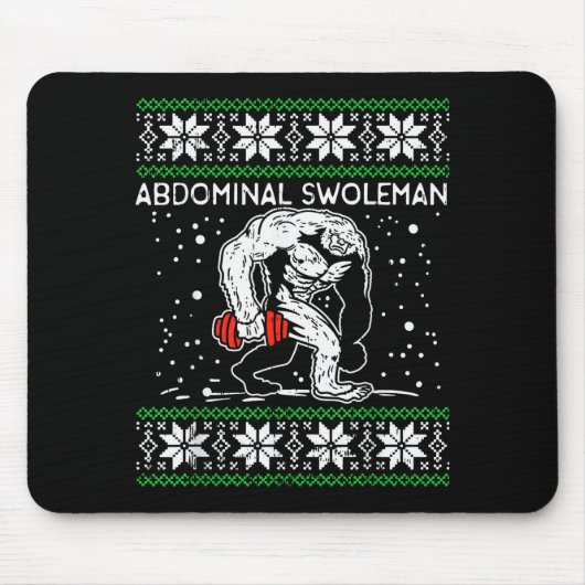Tapis De Souris Abdominal Swoleman Yeti Fun Christmas Gym Weightli (Devant)