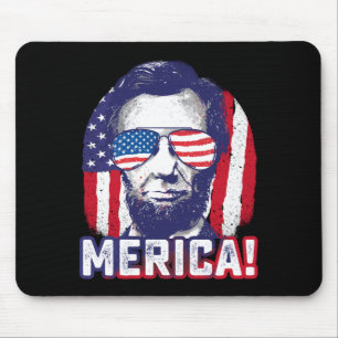 Tapis De Souris Abe Lincoln Amérique drôle 4 juillet États-Unis pa