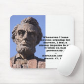 Tapis de souris Abe Lincoln avec citation (Avec souris)