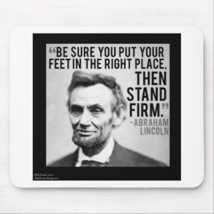 Tapis De Souris Abe Lincoln et citation "Tenez bon"