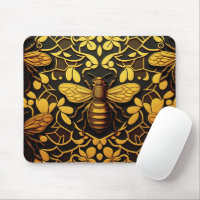 Abeille Abstraite en or. Motif d'insecte floral do