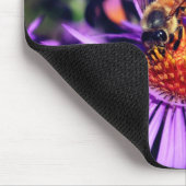 Tapis De Souris Abeille De Miel Sur Fleur D'Aster Violet (Coin)