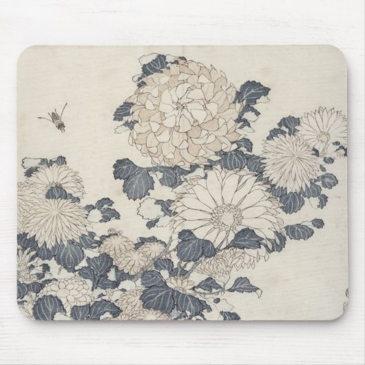 Tapis De Souris Abeille et chrysanthèmes (Devant)