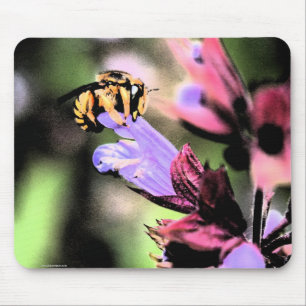 Tapis De Souris Abeille et fleur mpcnm