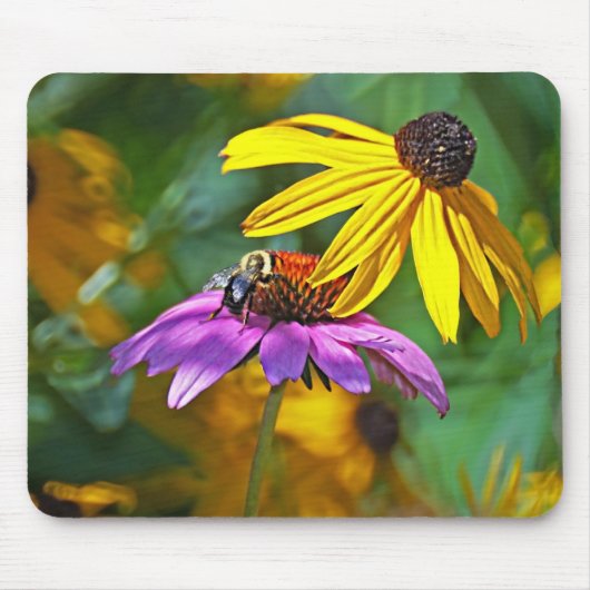 Tapis De Souris Abeille et fleurs (Devant)
