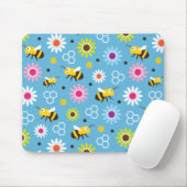 Tapis De Souris Abeille & Fleurs (Avec souris)