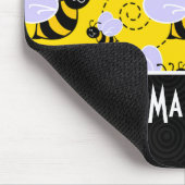Tapis De Souris Abeille jaune et noire mignonne (Coin)