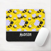 Tapis De Souris Abeille jaune et noire mignonne (Avec souris)
