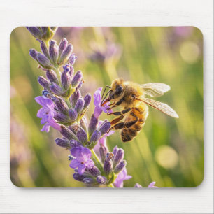 Tapis De Souris Abeille sur lavande