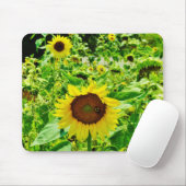 Tapis De Souris Abeille sur tournesol jaune (Avec souris)