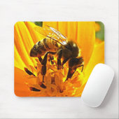 Tapis De Souris Abeille sur une fleur (Avec souris)