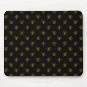 Tapis De Souris Abeilles à huile métal d'or en noir