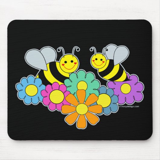 Tapis De Souris Abeilles et fleurs (Devant)