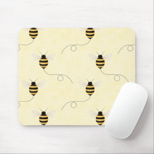 Tapis De Souris Abeilles noir jaune or