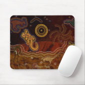 Tapis De Souris Aborigènes australiens Chasse Kangaroo & Geckos (Avec souris)