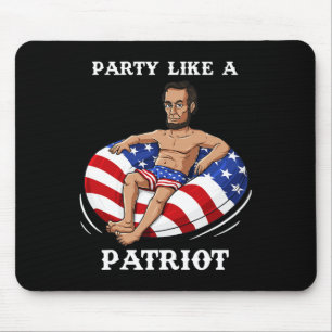 Tapis De Souris Abraham Lincoln 4 juillet USA Patriot Fun