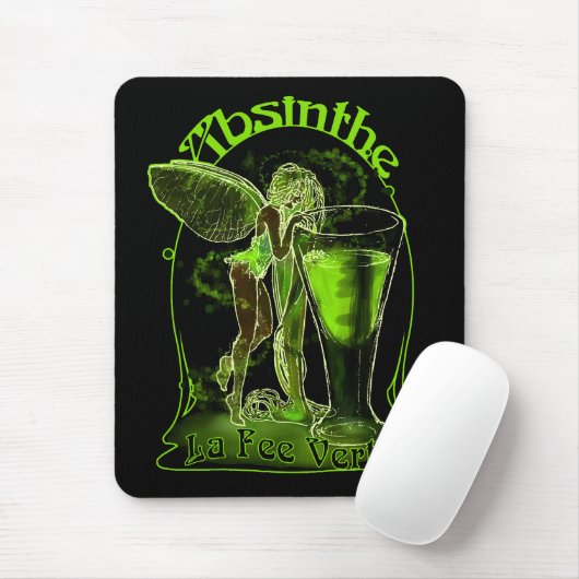 Tapis De Souris Absinthe La Fee Verte Fée Avec Verre (Avec souris)