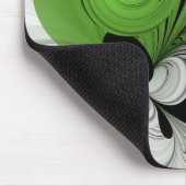 Tapis De Souris Abstract Black and White with Green Fractal Art (Coin)