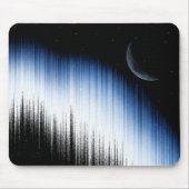 Tapis De Souris Abstract Blue Glitch Art Crescent Moon Night Sky (Devant)