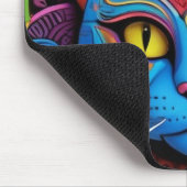 Tapis De Souris Abstract Cat With Yellow Eyes (Coin)