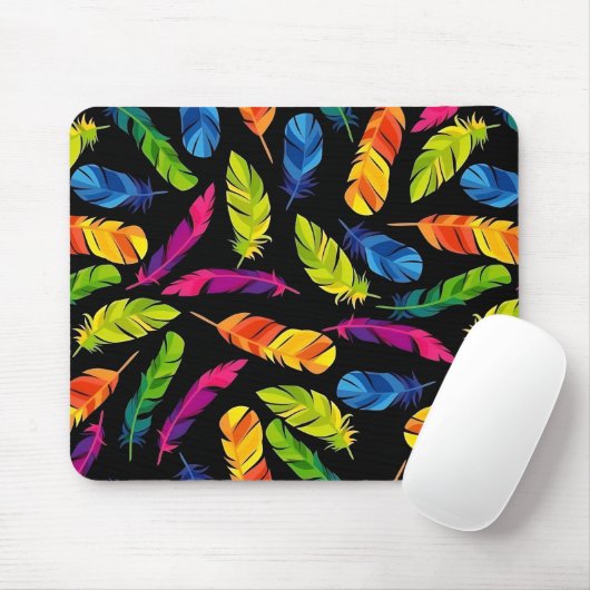 Tapis De Souris Abstract colorful feather explosion (Avec souris)