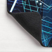 Tapis De Souris Abstract Digital Geometric Data Blue Art (Coin)