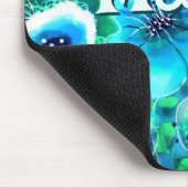 Tapis De Souris Abstract Floral Teal Blue Green Personalized (Coin)