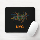 Tapis De Souris Abstract Nyc Subway Lines Minimalist New York Desi (Avec souris)
