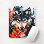 Tapis De Souris Abstract Wild Spirit Wolf (Avec souris)