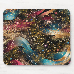 Tapis De Souris Abstraction de poussière d'or cosmique