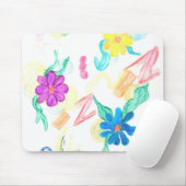 Tapis De Souris Abstraction florale colorée (Avec souris)