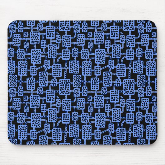 Tapis De Souris Abstrait 041113 - Bleu bébé sur noir (Devant)