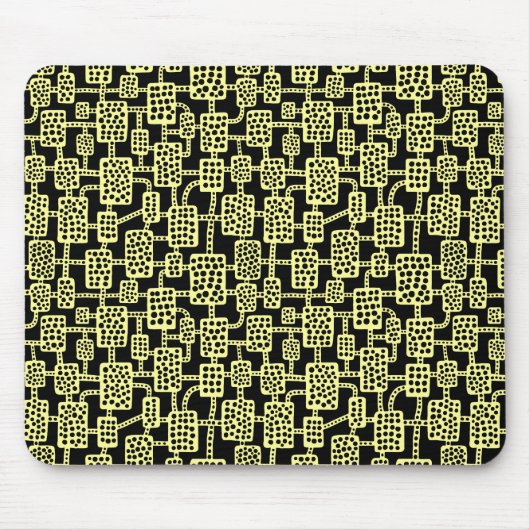 Tapis De Souris Abstrait 041113 - Chalk jaune sur noir (Devant)