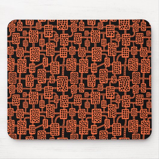 Tapis De Souris Abstrait 041113 - Orange d'automne sur noir (Devant)