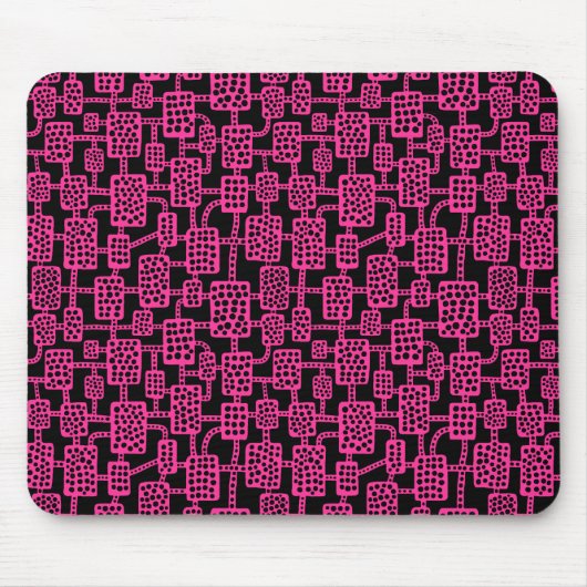 Tapis De Souris Abstrait 041113 - Rose chaud sur noir (Devant)
