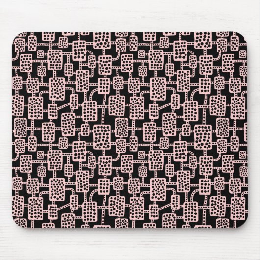 Tapis De Souris Abstrait 041113 - Rose pâle sur noir (Devant)