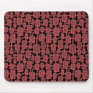 Tapis De Souris Abstrait 041113 - Rose tropicale sur noir