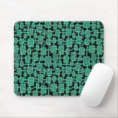 Tapis De Souris Abstrait 041113 - Turquoise sur noir (Avec souris)