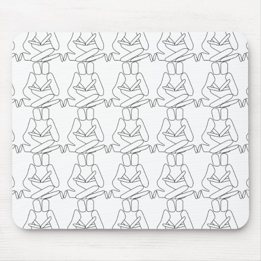 Tapis De Souris Abstrait Amour noir contour (Devant)